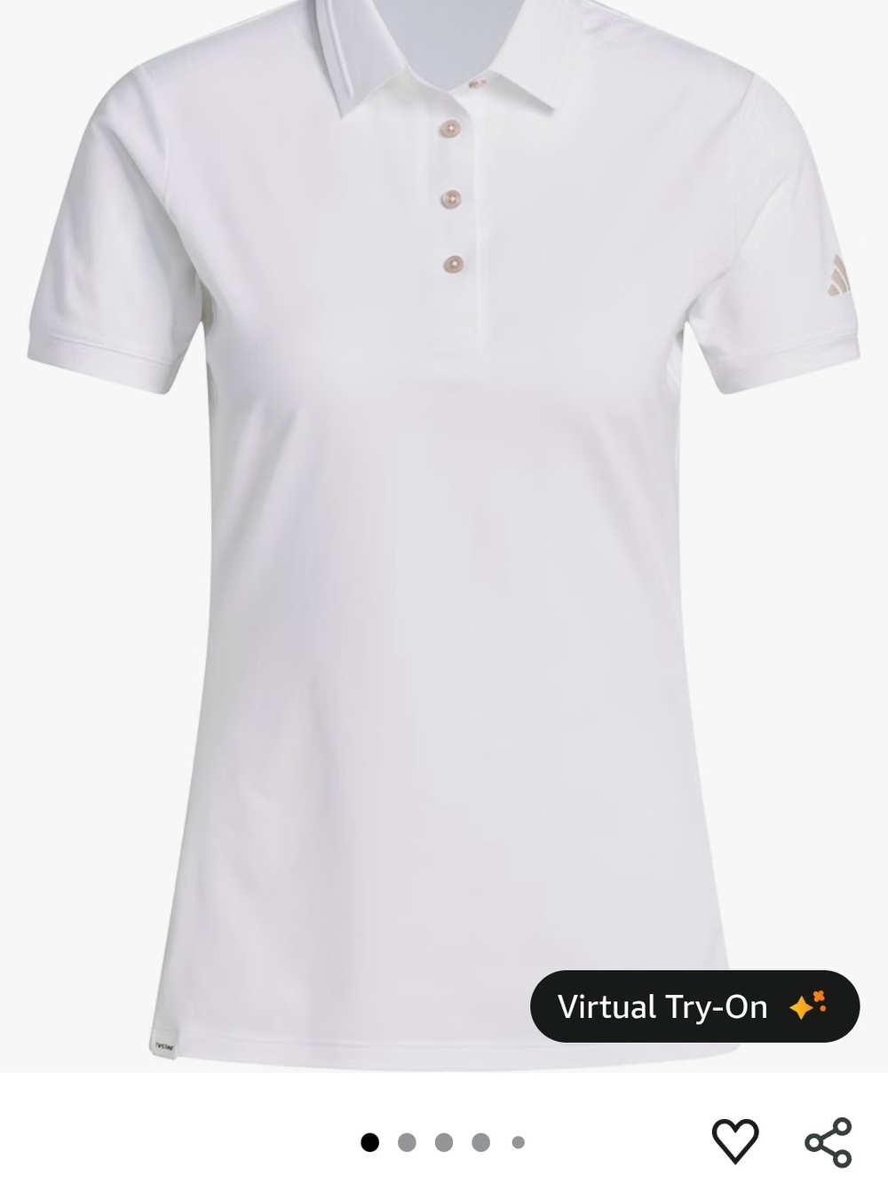 adidas White Women's Polo Shirt with Subtle Logo